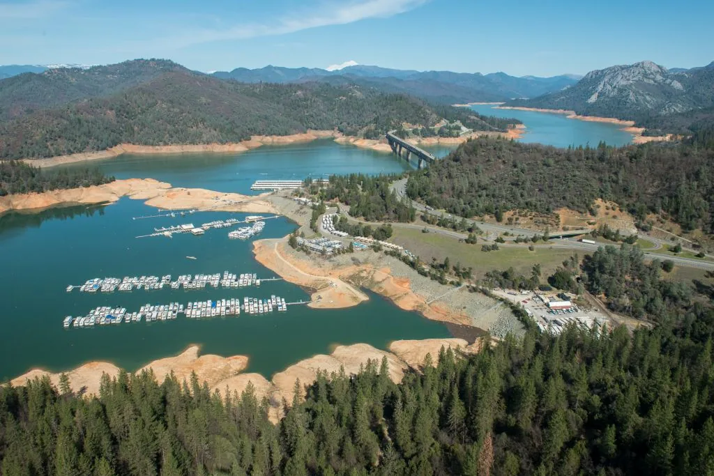 Marina docks on Shasta Lake